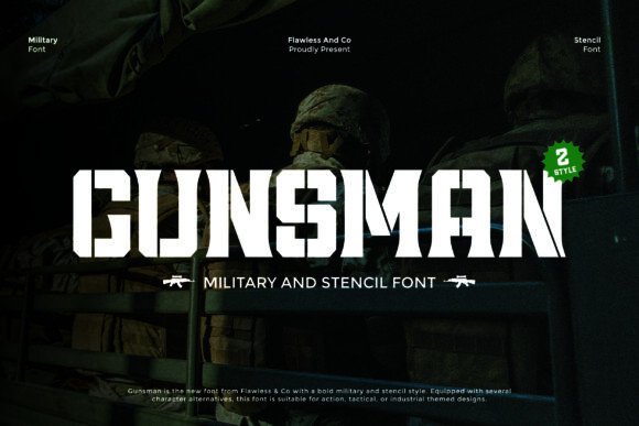 Gunsman: A Bold Military Stencil Font for Tactical Branding