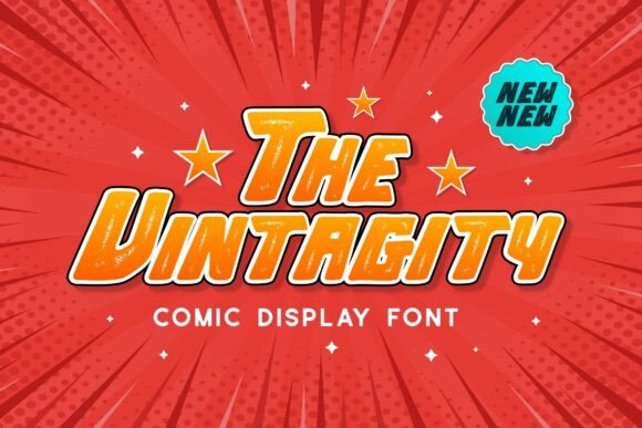 Vintagity: A Bold Comic Display Font for Editorial Design
